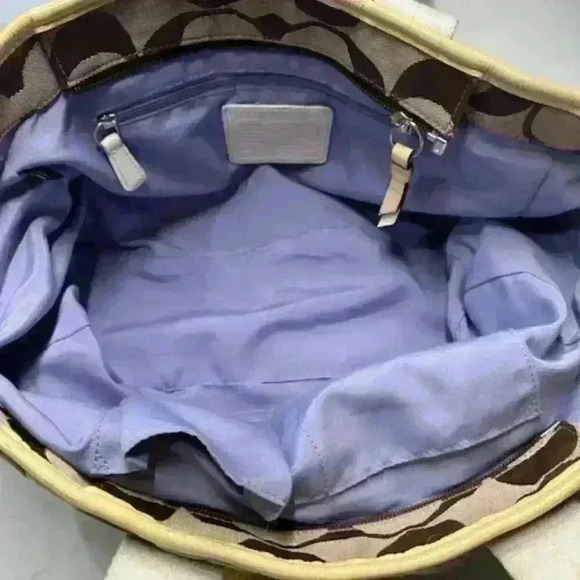 Coach SoHo Daisy Legacy Vintage Shopper Tote Signature Jacquard Khaki Yellow Bag - Picture 12 of 16